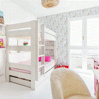 Mathy by Bols Separable Bunk Bed in Dominique Design - 166cm High - - image 1