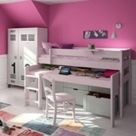 Mathy by Bols Single Mid Sleeper Bed in Dominique Design with Desk & Drawers  - - thumbnail 1