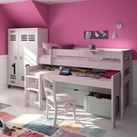 Mathy by Bols Single Mid Sleeper Bed in Dominique Design with Desk & Drawers  - - image 1