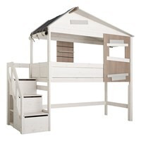 Lifetime The Hideout Mid Sleeper Luxury Kids Bed with Storage Steps  -