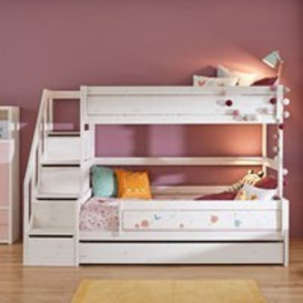 Lifetime Luxury Family Bunk Bed with Storage Steps in Whitewash - Double - thumbnail 2