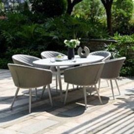 Maze Rattan Ambition 6 Seat Oval Dining Set with Free Winter Cover - - thumbnail 1
