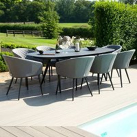 Maze Rattan Ambition 8 Seat Oval Dining Set with Free Winter Cover - Charcoal