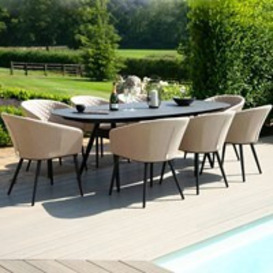 Maze Rattan Ambition 8 Seat Oval Dining Set with Free Winter Cover -