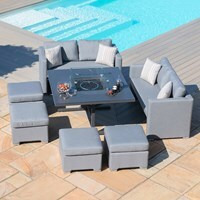 Maze Rattan Fuzion Cube Sofa Set with Fire Pit and Free Winter Cover - - image 1