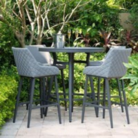Maze Rattan Regal 4 Seat Round Bar Set with Free Winter Cover - - thumbnail 1