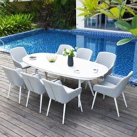 Maze Rattan Zest 8 Seat Oval Dining Set with Free Winter Cover - - thumbnail 1