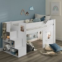 Marlowe Mid Sleeper Bed with Steps and Storage - - image 1