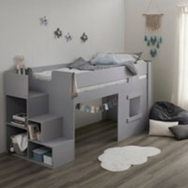 Marlowe Mid Sleeper Bed with Steps and Storage - - thumbnail 2