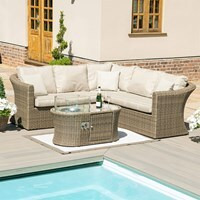 Maze Rattan Winchester Small Corner Set with Fire Pit Table - image 1