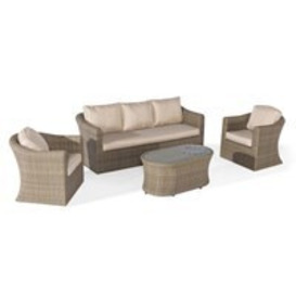 Maze Rattan Winchester 3 Seat Sofa Set with Fire Pit Coffee Table - thumbnail 2