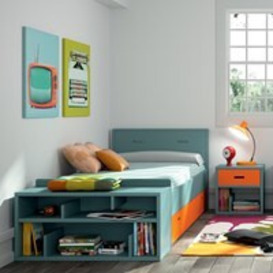 Mathy by Bols Single Bed in Madaket Design with Optional Trundle Drawer - - thumbnail 1