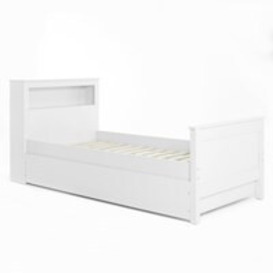 Fraser Single Storage Bookcase Bed with Trundle Drawer in White - - thumbnail 2