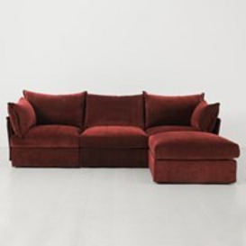Swyft Sofa in a Box Model 06 Modular Royal Velvet 3 Seater Sofa with Chaise -