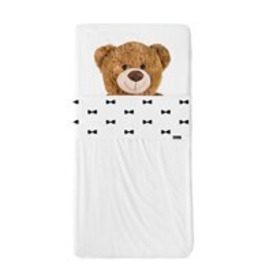 Snurk Teddy Bear Fitted Cot Sheet - 120 x 60cm - thumbnail 2