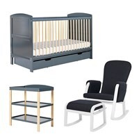 Ickle Bubba Coleby Scandi Classic Cot Bed with Under Drawer, Open Changer and Dursley Chair - - image 1