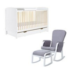 Ickle Bubba Coleby Scandi Classic Cot Bed With Under Drawer, Cot Top Changer and Dursley Chair - - thumbnail 2