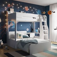 Flair Cosmic L Shaped Triple Bunk Bed White - image 1