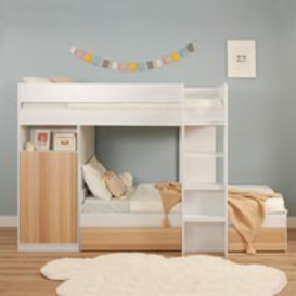 Leo L Shaped Bunk Bed with Wardrobe, Shelves and Storage - thumbnail 1