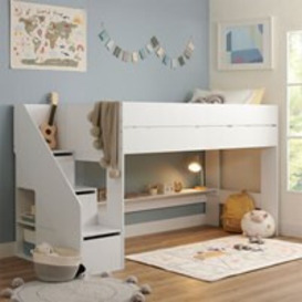 Olivia Mid Sleeper Bed with Shelves and Storage Stairs - thumbnail 1
