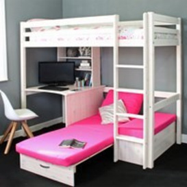 Thuka HIT 7 High Sleeper Bed with Desk and Sofa Bed in Pink - thumbnail 2