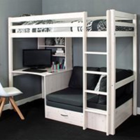 Thuka HIT 8 High Sleeper Bed with Desk and Sofa Bed in Black
