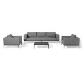 Maze Rattan Outdoor Fabric Eve 3 Seat Sofa Set with Free Winter Cover -