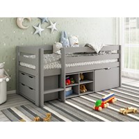 Noomi Solid Wood Shorty Mid Sleeper Bed With Storage -