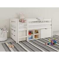Noomi Solid Wood Shorty Mid Sleeper Bed With Storage - - thumbnail 2