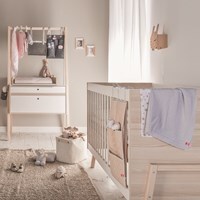 Vox Spot Cot Bed in White & Acacia - thumbnail 1