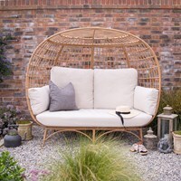 Cuckooland Hampstead Rattan Double Garden Egg Chair - thumbnail 1