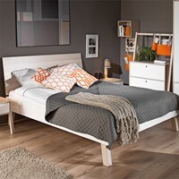 Vox Spot Bed in White & Acacia - Double