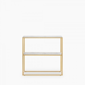 £30 Off Alisma Console Table, White Marbled Glass & Brass