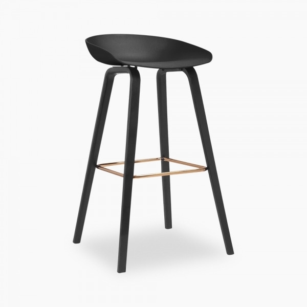 Milano Bar Stool, Black & Gold