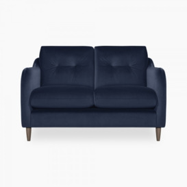 Lena 2 Seater Sofa, Velvet Navy Blue Velvet - thumbnail 1