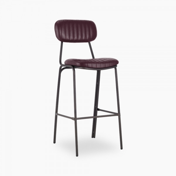 Boston Metal Bar Stool, Dark Red