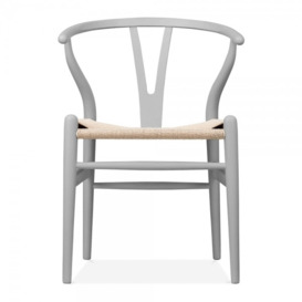 Wish Wooden Dining Chair, Natural Weave & Grey - thumbnail 2