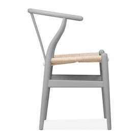 Wish Wooden Dining Chair, Natural Weave & Grey - thumbnail 4