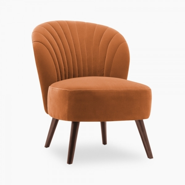 Sofia Accent Chair, Burnt Orange Velvet by Cult Furniture