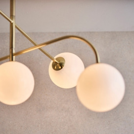 £60 Off Arely Flush Ceiling Light, Brass & Opal Glass - thumbnail 2