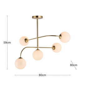 £60 Off Arely Flush Ceiling Light, Brass & Opal Glass - thumbnail 2