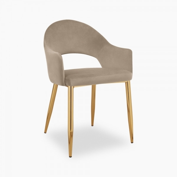 Haines Carver Dining Chair, Taupe Velvet by Cult Furniture