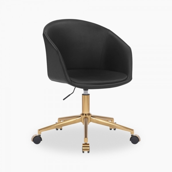 Holborn Office Swivel Chair, Black Leg Colour: Brass - image 1