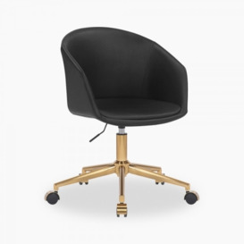 Holborn Office Swivel Chair, Black Leg Colour: Brass - thumbnail 1