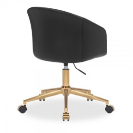 Holborn Office Swivel Chair, Black Leg Colour: Brass - thumbnail 3