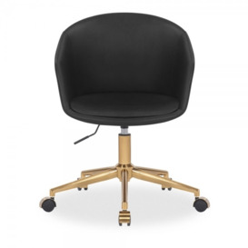 Holborn Office Swivel Chair, Black Leg Colour: Brass - thumbnail 2