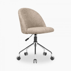 £60 Off Heather Office Chair, Taupe Boucle Leg Colour: Chrome - thumbnail 1