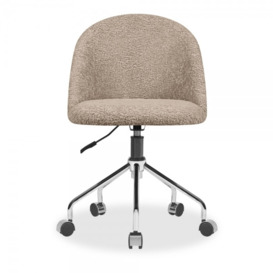£60 Off Heather Office Chair, Taupe Boucle Leg Colour: Chrome - thumbnail 2