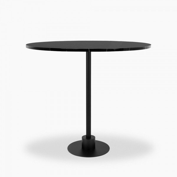 Harrow Round Bar Table, Black Marble & Black Size: 80cm - image 1
