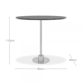 Harrow Round Bar Table, Black Marble & Black Size: 80cm - thumbnail 3
